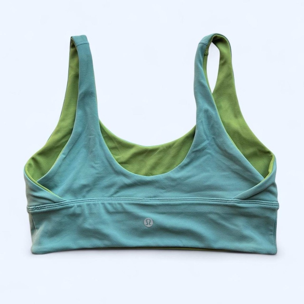 Lululemon Green and Teal Blue Reversible Sports Bra, Size 10